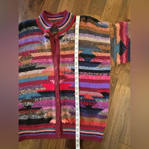 Alpaca Multicolour Striped Cardigan - Picture 5 of 5